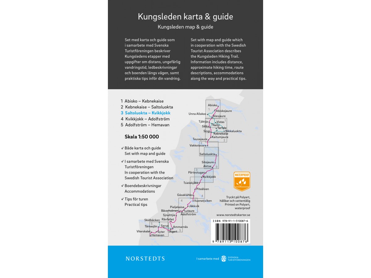 Kungsleden 3 Saltoluokta Kvikkjokk karta och guide Outdoorkartan Kungsleden 3 Saltoluokta Kvikkjokk karta och guide Outdoorkartan